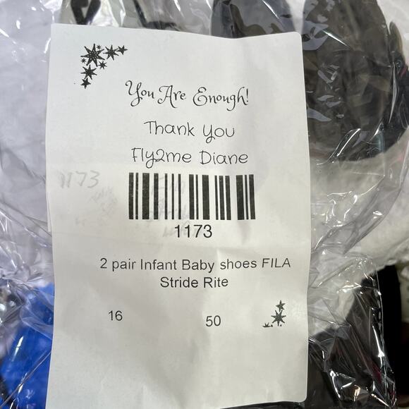 lot of 2 Pair Baby Infant shoes size 2 FILA and Stride Rite Leather  sneakers - Picture 11 of 11